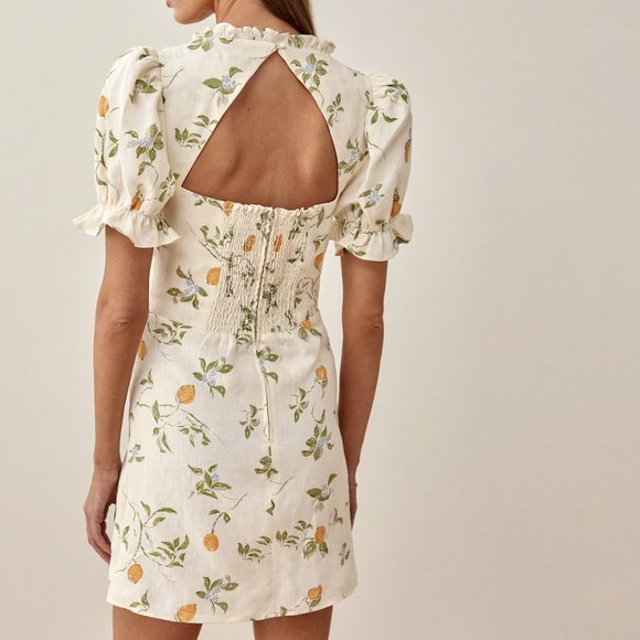 REFORMATION Easton Dress In Citron - Picture 3 of 9